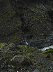 Person hiking in New Zealand 