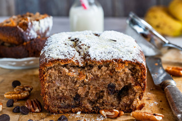 Banana, walnut and chocolate chip loaf