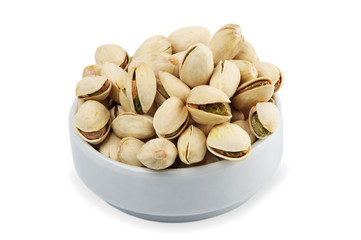 pistachio nuts isolated on white background