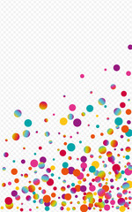 Colored Rain Carnaval Transparent Background. 