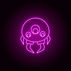 Alien, vector, neon icon illustration isolated sign symbol- Neon vector icon