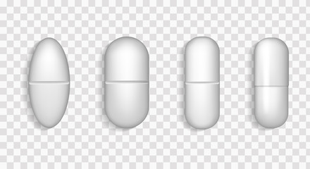 Medical tablets of various forms. Pills, painkiller, vitamin, antibiotic, aspirin.