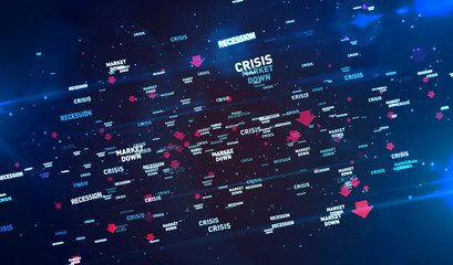 Financial crisis and recession digital background