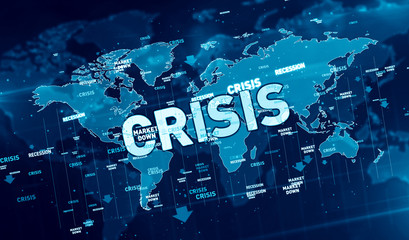 Financial crisis and recession digital background