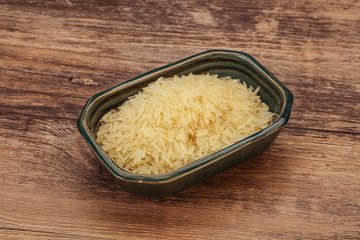 Raw basmati rice in the bowl