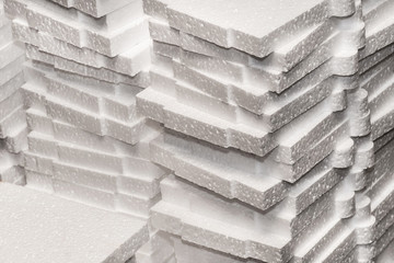 A pile of white polystyrene foam material	
