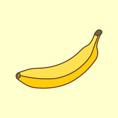 Yellow Banana isolated. Flat style vector illustration.