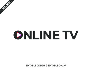 Letter Online tv logo and app design, Gradient colorful glossy colors on White background logo design Vector Illustration with flat style