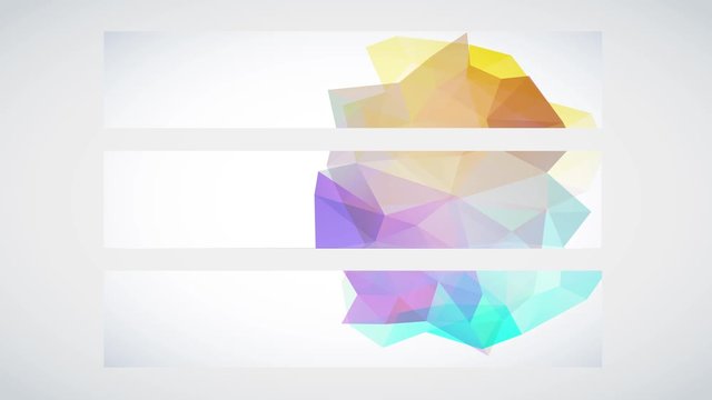 collection of vertical rectangular paper layers designed with beautiful abstract forms made of 3e triangles and geometric forms using vibrant colors