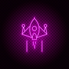 Space, rocket, vector, neon icon illustration isolated sign symbol- Neon vector icon