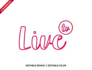 Letter Live tv logo and app design, Gradient and red color glossy colors on White background logo design Vector Illustration with flat style