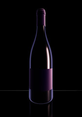 3D render of a glass on a black background. Studio lighting.