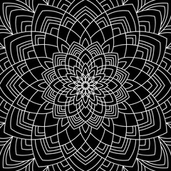 Ethnic Mandala ornament isolated on black background. Vector illustration