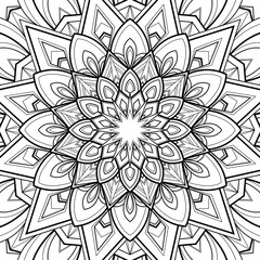 Ethnic Mandala ornament isolated on white background. Coloring book page design. Vector illustration