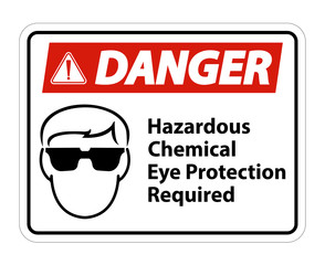 Danger Hazardous Chemical Eye Protection Required Symbol Sign Isolate on transparent Background,Vector Illustration