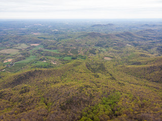 Naklejka premium View from Fisher's Peak Mountain on the North Carolina, Virginia Border in the Spring