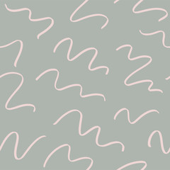 Abstract vector seamless pattern. Wavy lines hand drawn background.