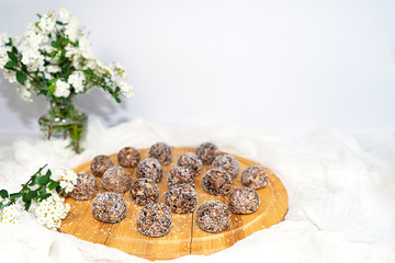 Protein peanut butter energy bites or energy balls.