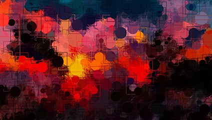 Abstract Colorful Geometrical Artwork,Abstract Graphical Art Background Texture,Modern Conceptual Art.3D Rendering