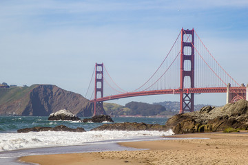 Scenic panorama of Golden Gate Bridge