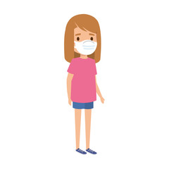 girl using face mask isolated icon vector illustration design