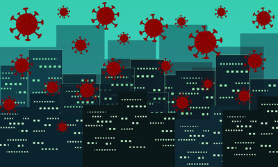 Vectore image of an infected city