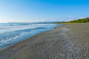Puerto Jiménez /Costa Rica, Central America-2016 Feburary 16th: A panoramic view of coatline of Puerto Jiménez, located on the Golfo Dulce