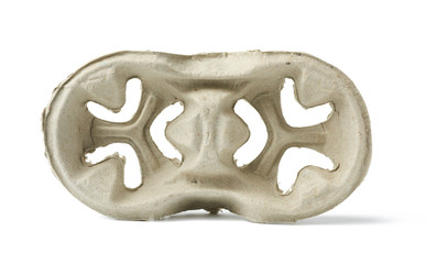 paper tray for drinks in takeaway cups on two cups, isolated on white background