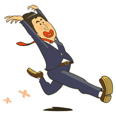 全身で喜ぶビジネスマン