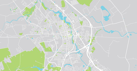 Urban vector city map of Dover, USA. Delaware state capital