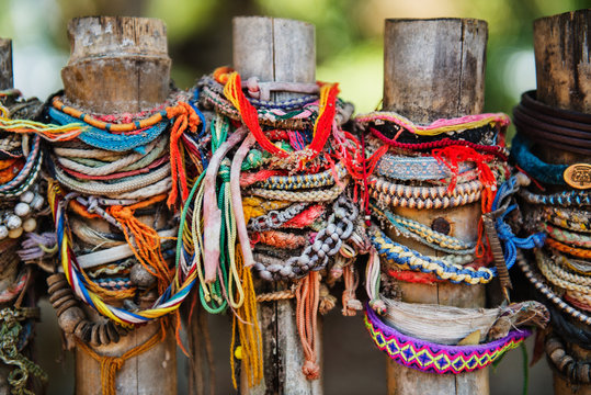 Bracelets Left by Visitors at Choeung Ek Killing Fields, Cambodia