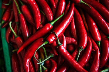 red hot chili peppers for sale at central market, Phnom Penh, Cambodia, Southeast Asia