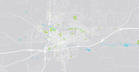 Urban vector city map of Cheyenne, USA. Wyoming state capital