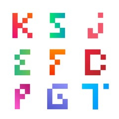 Fototapeta premium Logo idea of letters K S J E F C P G T set vector icon 