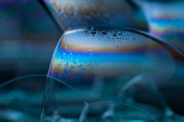 Fototapeta na wymiar Beautiful colors on soap bubbles macro photography