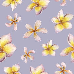 The pattern of tropical plants in watercolor