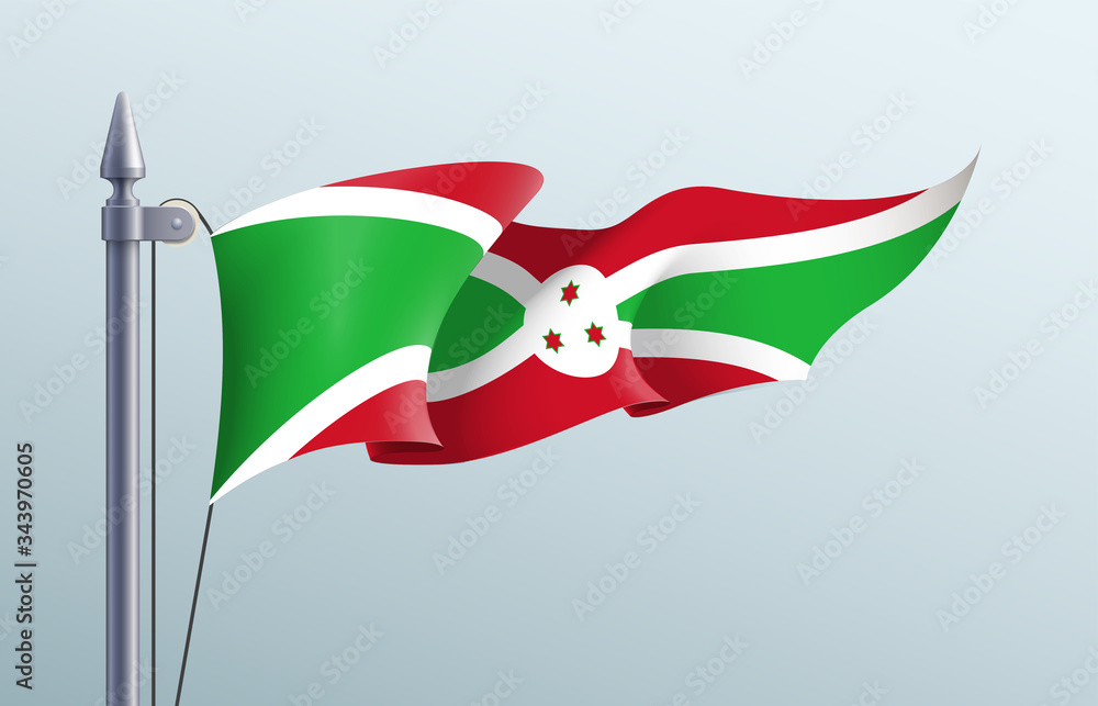 Wall mural burundi flag state symbol isolated on background national banner. greeting card national independenc