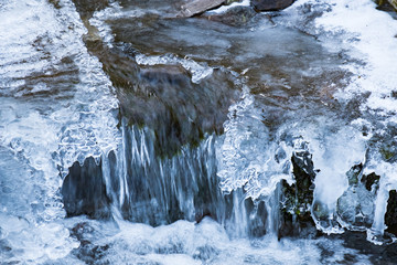 Wasserfall, gefrorenes Wasser, Eis, Winter, kalt