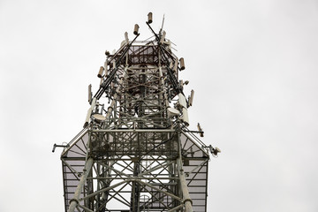 Transmitter used for mobile phones, cellular radio tower.