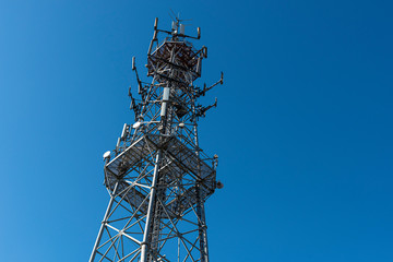 Cellular radio tower, antenna used for mobile phones telecommunications.