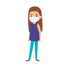 girl using face mask isolated icon vector illustration design