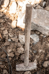 Detail of men working in construction