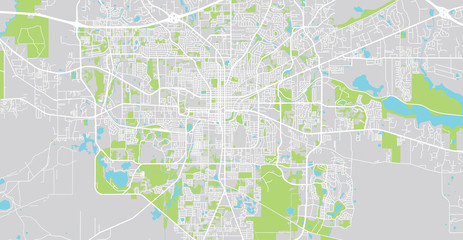 Urban vector city map of Tallahassee, USA. Florida state capital © ink drop