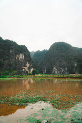 lake in the mountains in Ninh Binh, Vietnam 