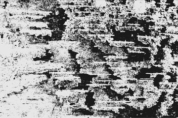 Abstract black white image with long and short intermittent liquid lines made by brush. A monochrome image drawn by hand. Dirty shabby smears of black paint. Vector eps illustration.