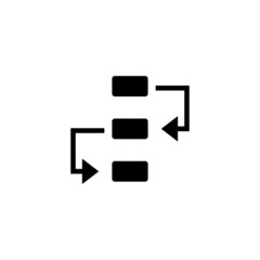 Fototapeta na wymiar Procedure vector icon in outline, black flat shape on white background