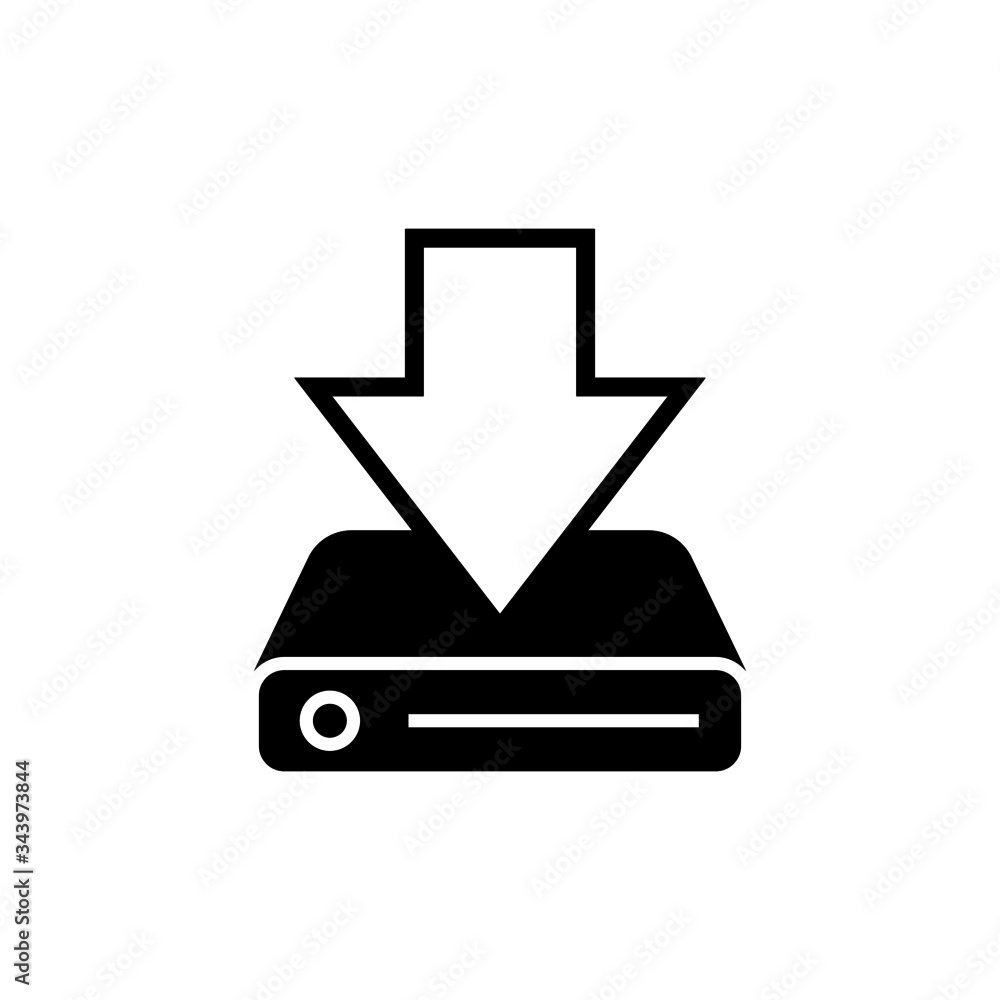Poster save file vector icon in outline, black flat shape on white background