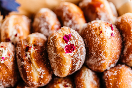 Colorful Homemade Jelly Doughnuts