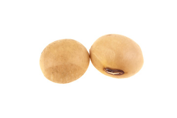 Organic soybeans isolated on a white background