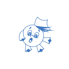 Character coronavirus. Monochrome.